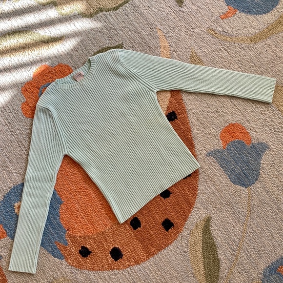 L.L. Bean I Light Mint Green Pastel Ribbed Crewneck Pullover - Picture 7 of 12
